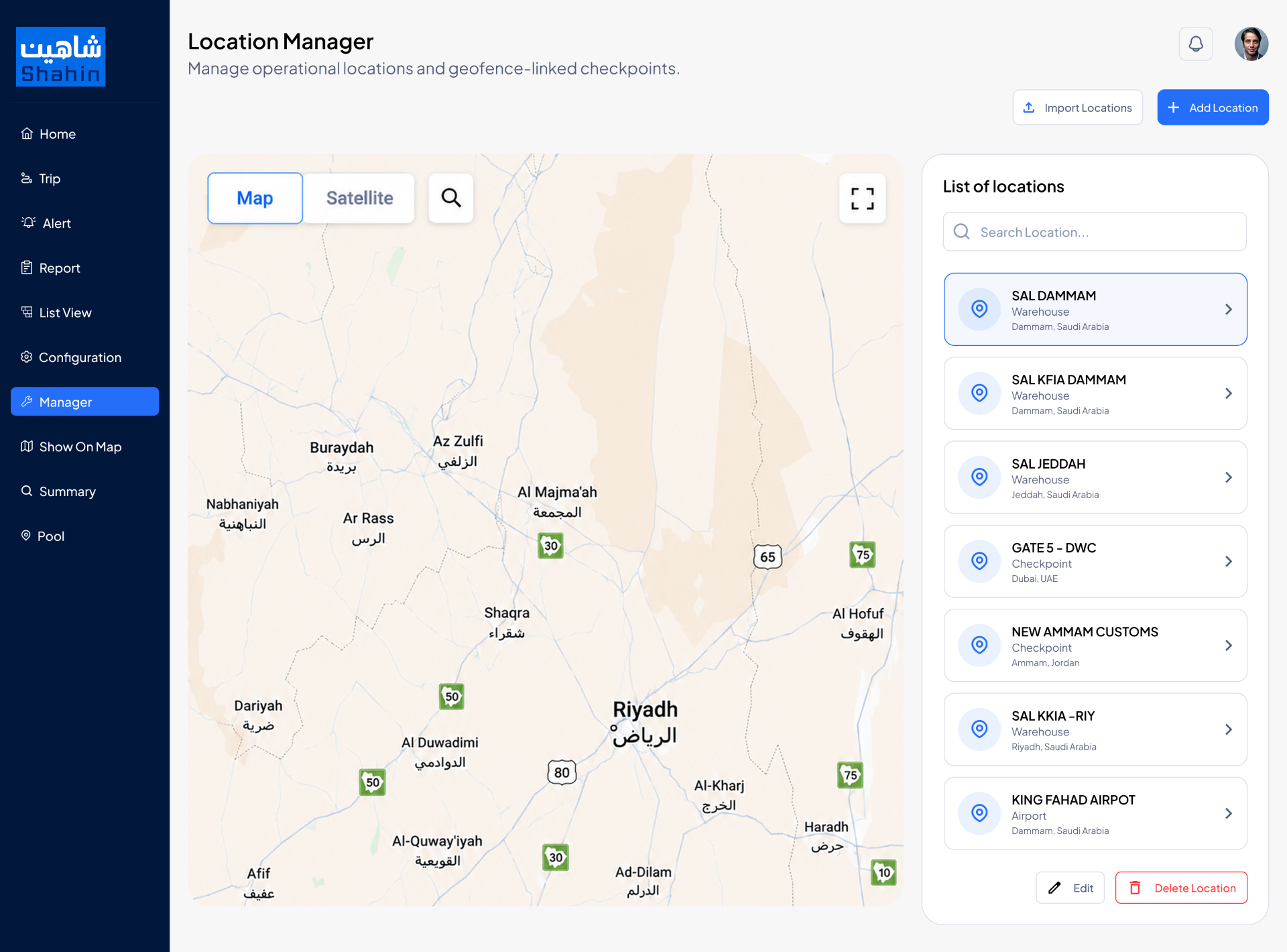 Location Manager — cramped form → map-first canvas — after