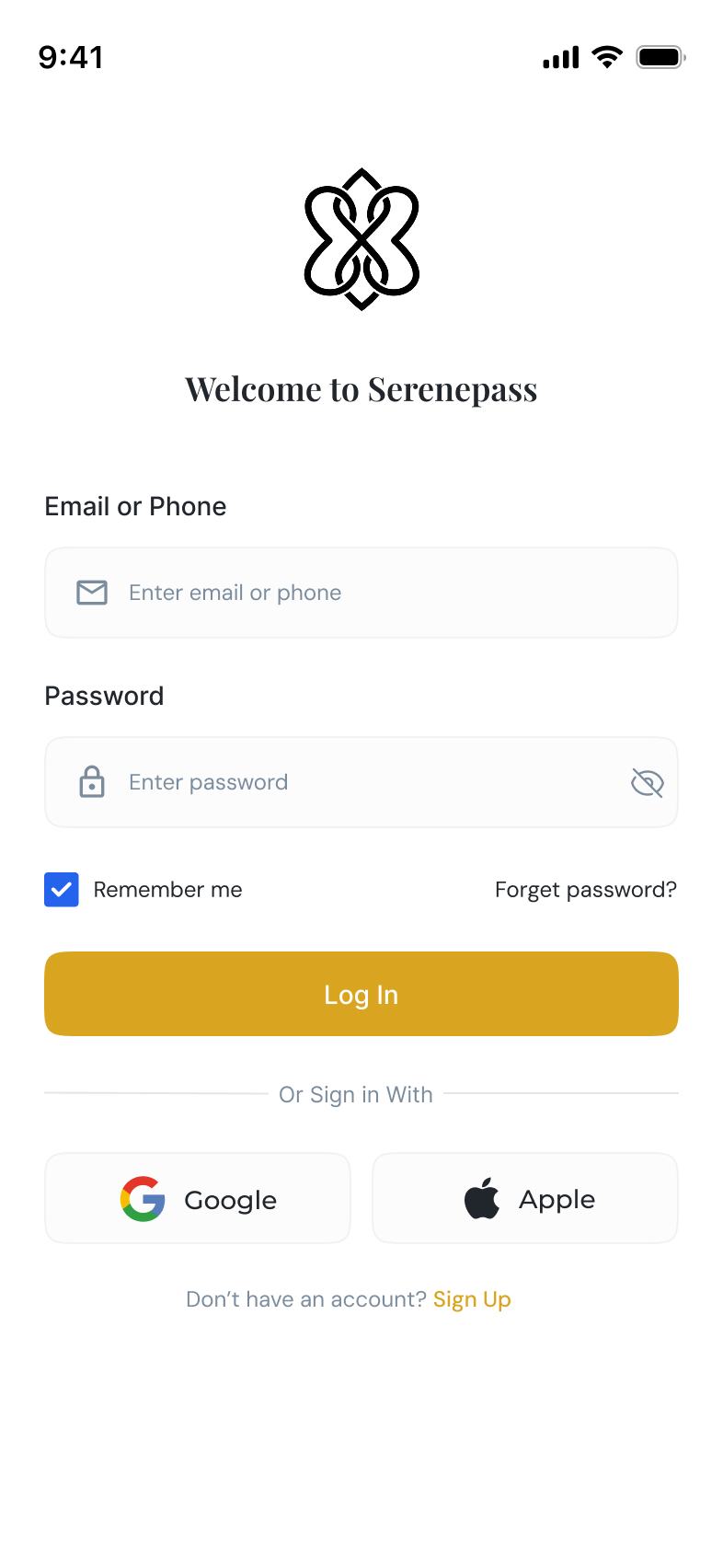 Log In — Serenepass Mobile