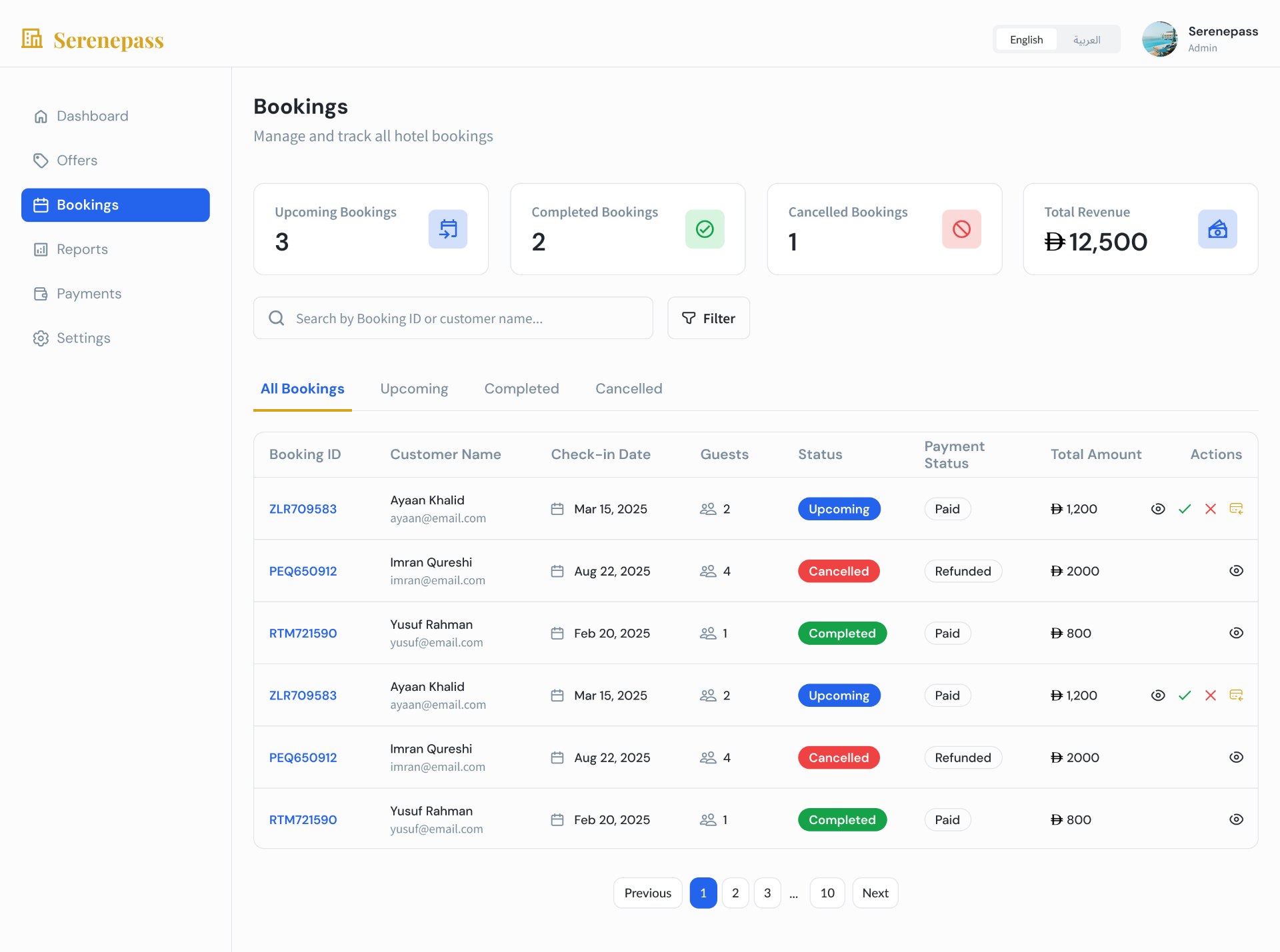 Bookings