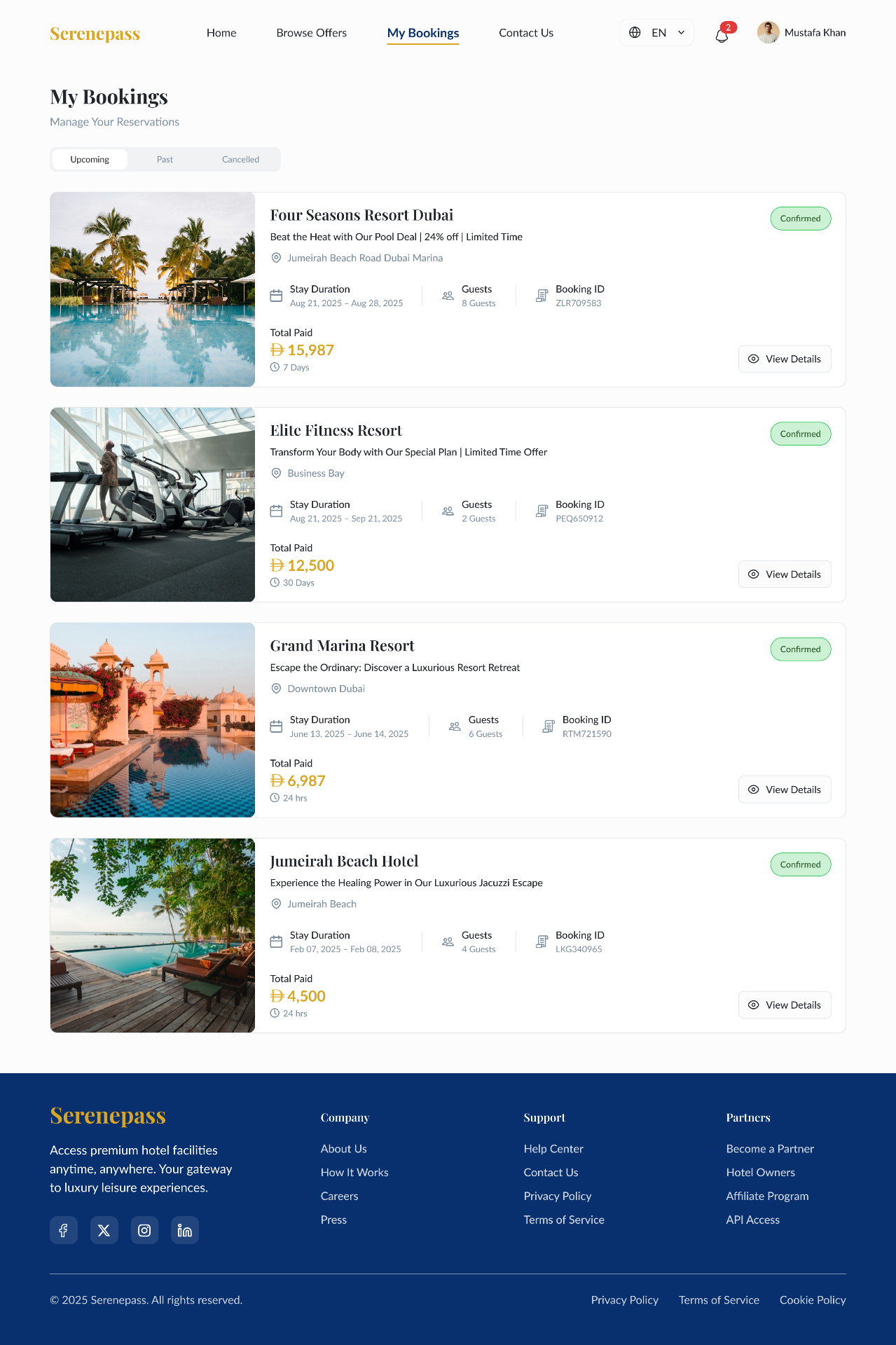 My bookings