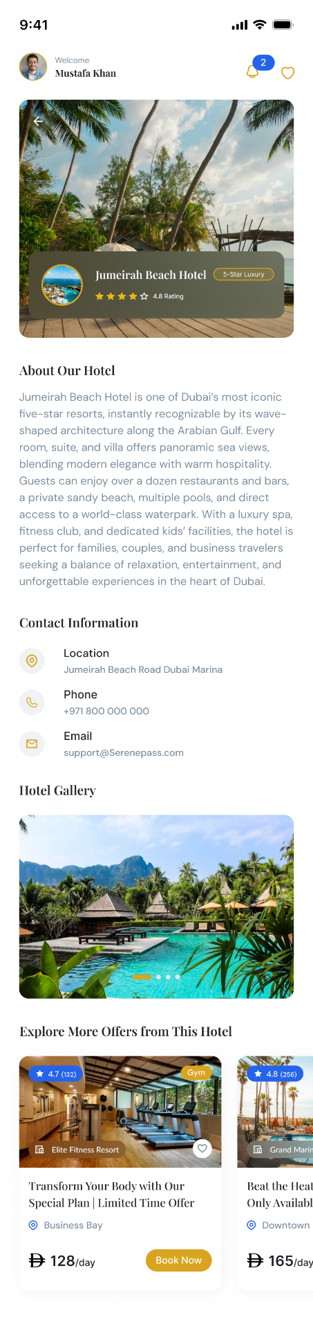 Hotel Profile — Serenepass Mobile