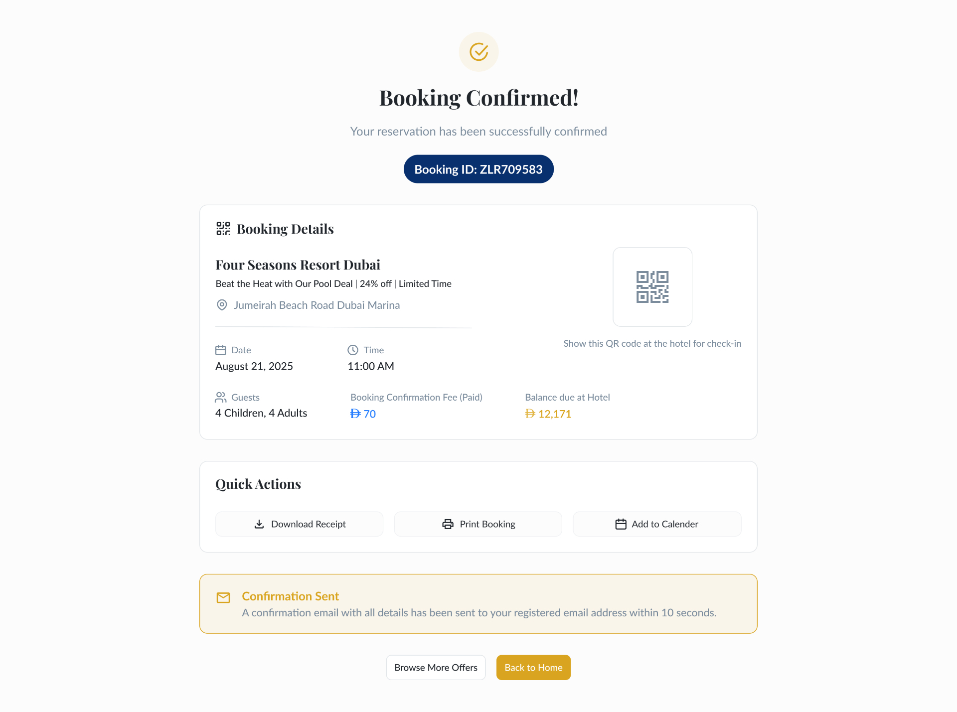 Booking confirmed