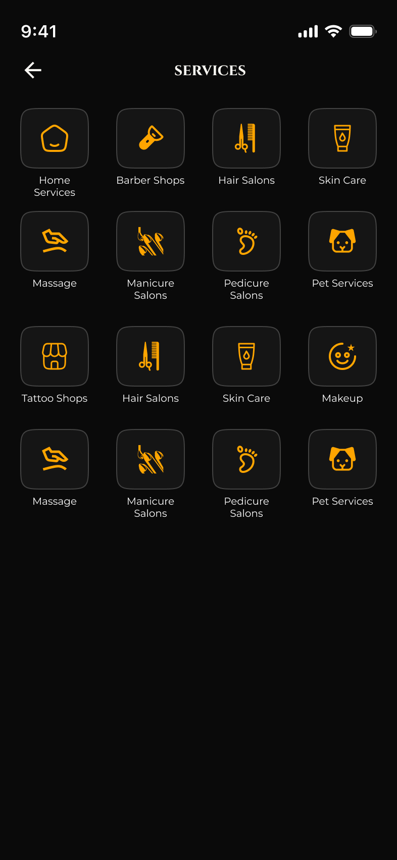 All Services — Zulfy User App