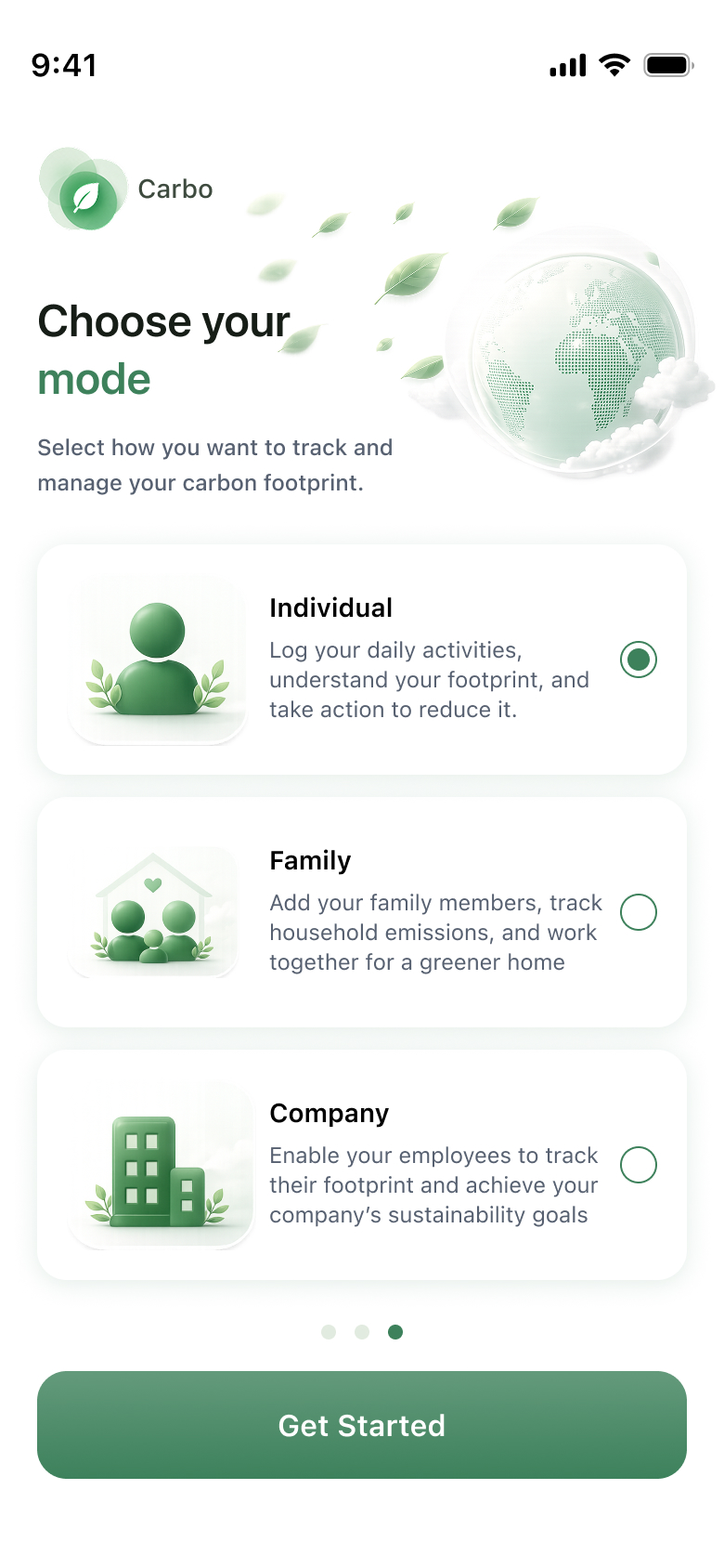 Onboarding — Mode — Carbo