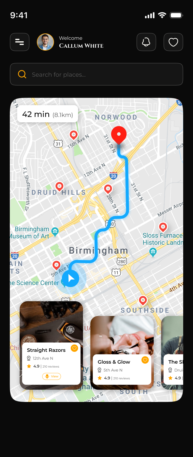Home — Map View — Zulfy User App