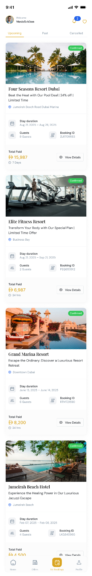 My Bookings — Serenepass Mobile